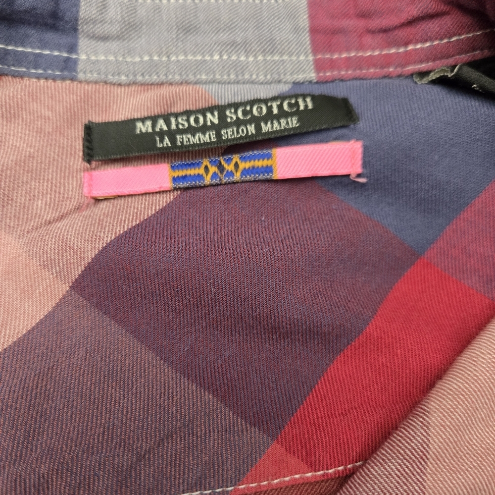 Scotch And Soda Maison Scotch Plaid Button-Up Cotton Lightweight Shirt. Small - Picture 11 of 15